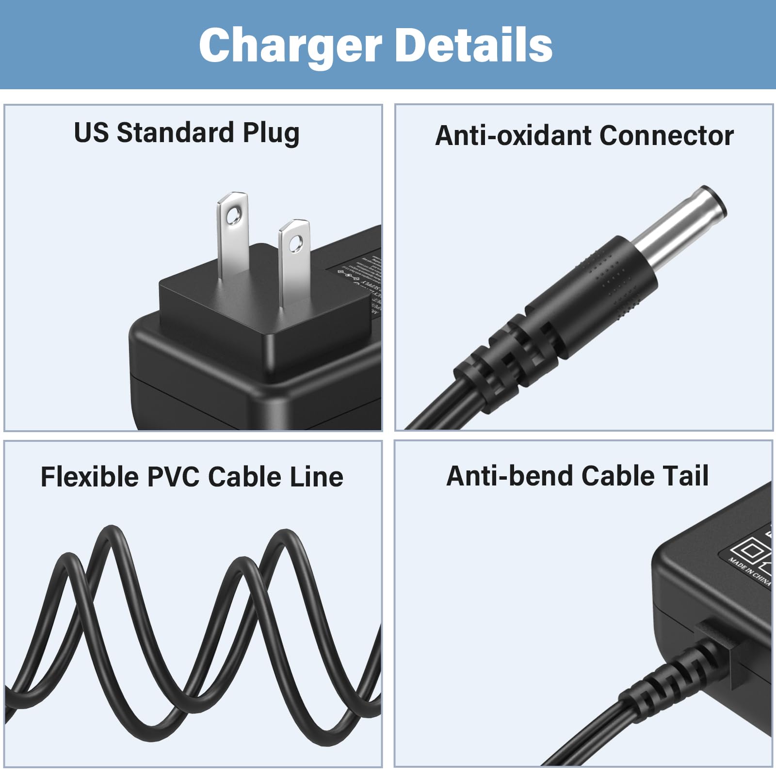 10V Pet Stain Eraser Charger Replacement Compatible with Bissell 3180 Power Cord AC Adapter for Bissell 3180C 3181 3182 Cordless Portable Spot Carpet Vacuum Cleaner 3705 3706 Charging Plug Cable