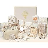 Valentines Day Gifts for Tween & Teen Girls - 8 PCS Birthday Gift Basket Teenage Girl Gifts Trendy Stuff w/ Fun Task Tags Makeup Brushes & Bag, Empower Positive Wrapped Gift Box for Daughter Niece