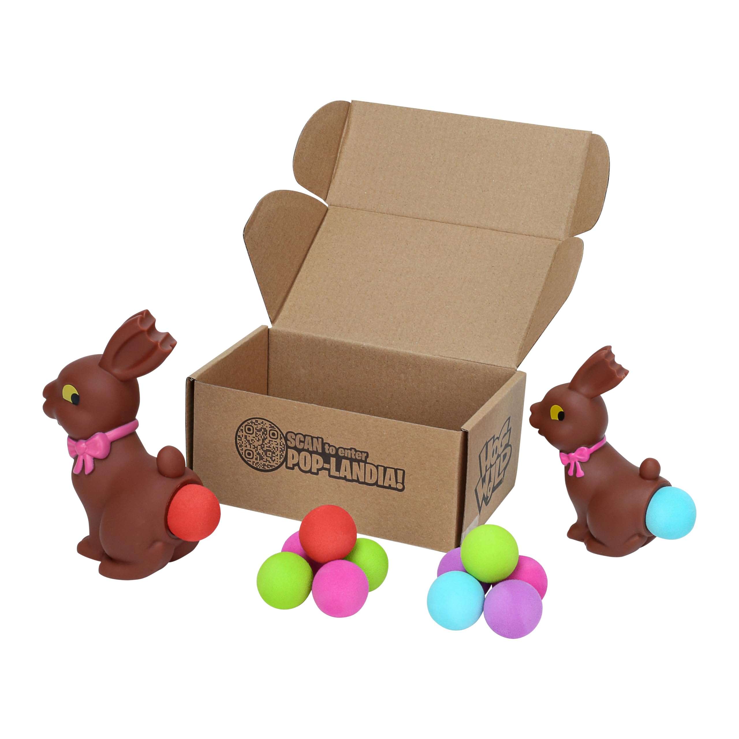 Zing Popper Toy - Launches Foam Balls Up to 20 Feet - Fun Indoor and Outdoor Game for Kids - Includes 4 Foam Balls (Chocolate Buddy 2 Pack)