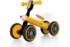 Maydolly Baby Balance Bike Bicycle Toys for 1 Year Old Boys Girls 10-24 Months Toddler, 4 Wheels Toddler First Birthday Gifts