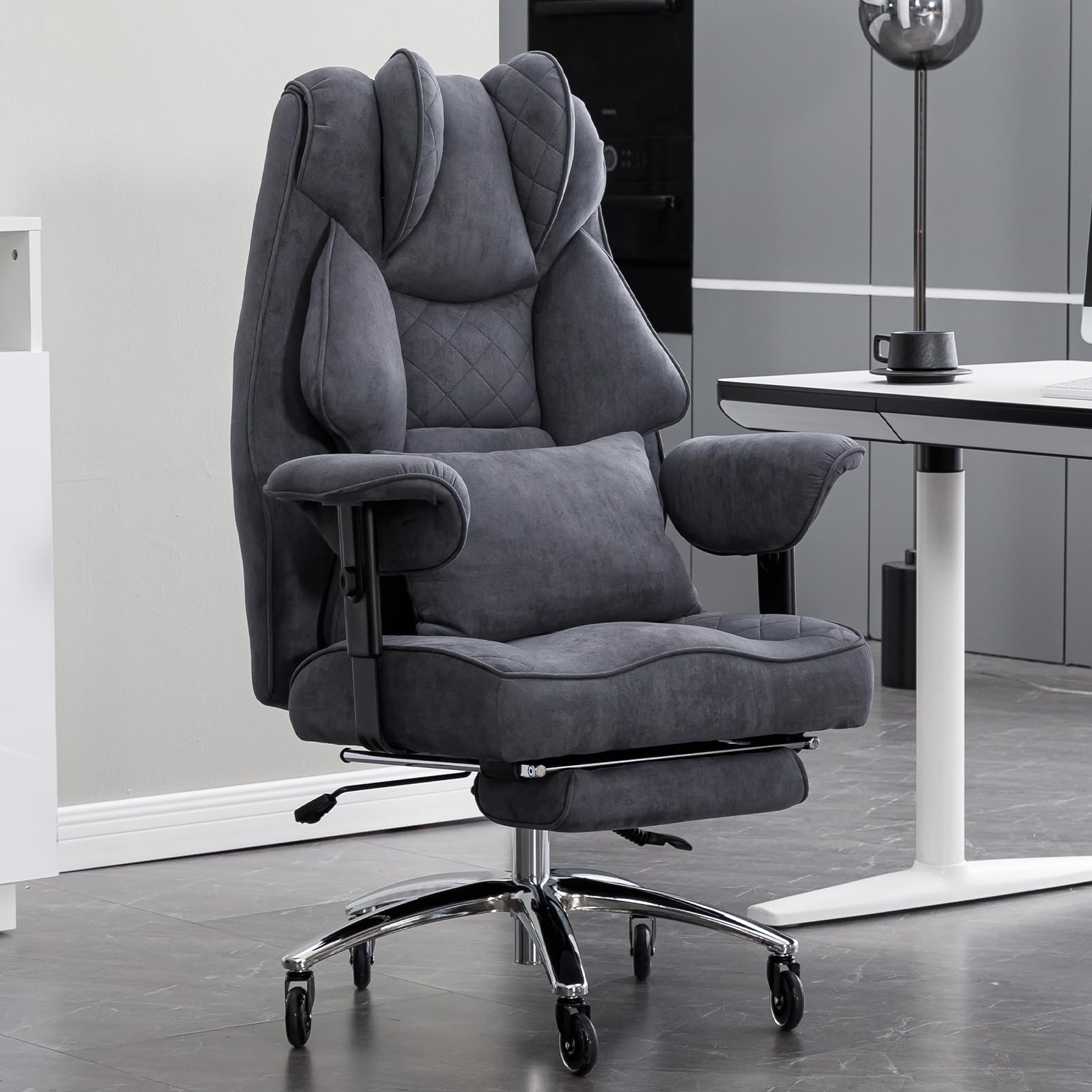 Asukale Ergonomischer Bürostuhl 200kg, Chefsessel mit Fußstütze 3