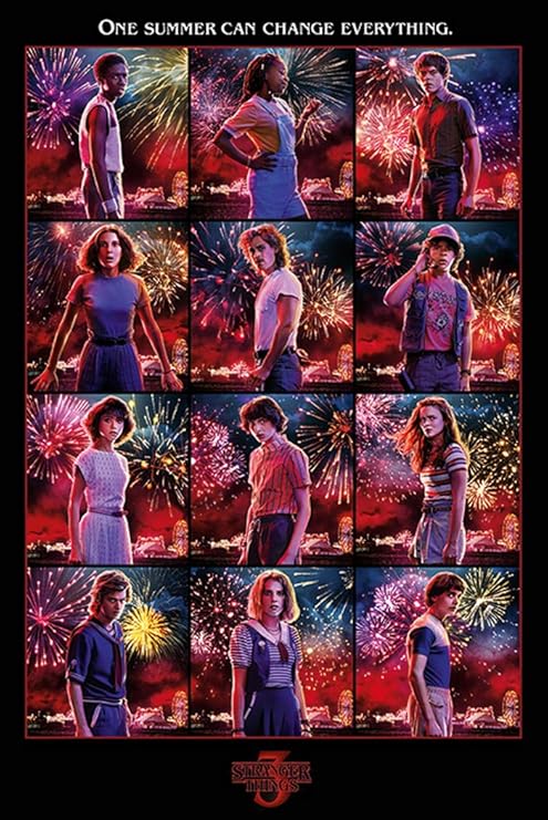 Amazon Com Stranger Things 3 Tv Show Poster 12 Characters Grid