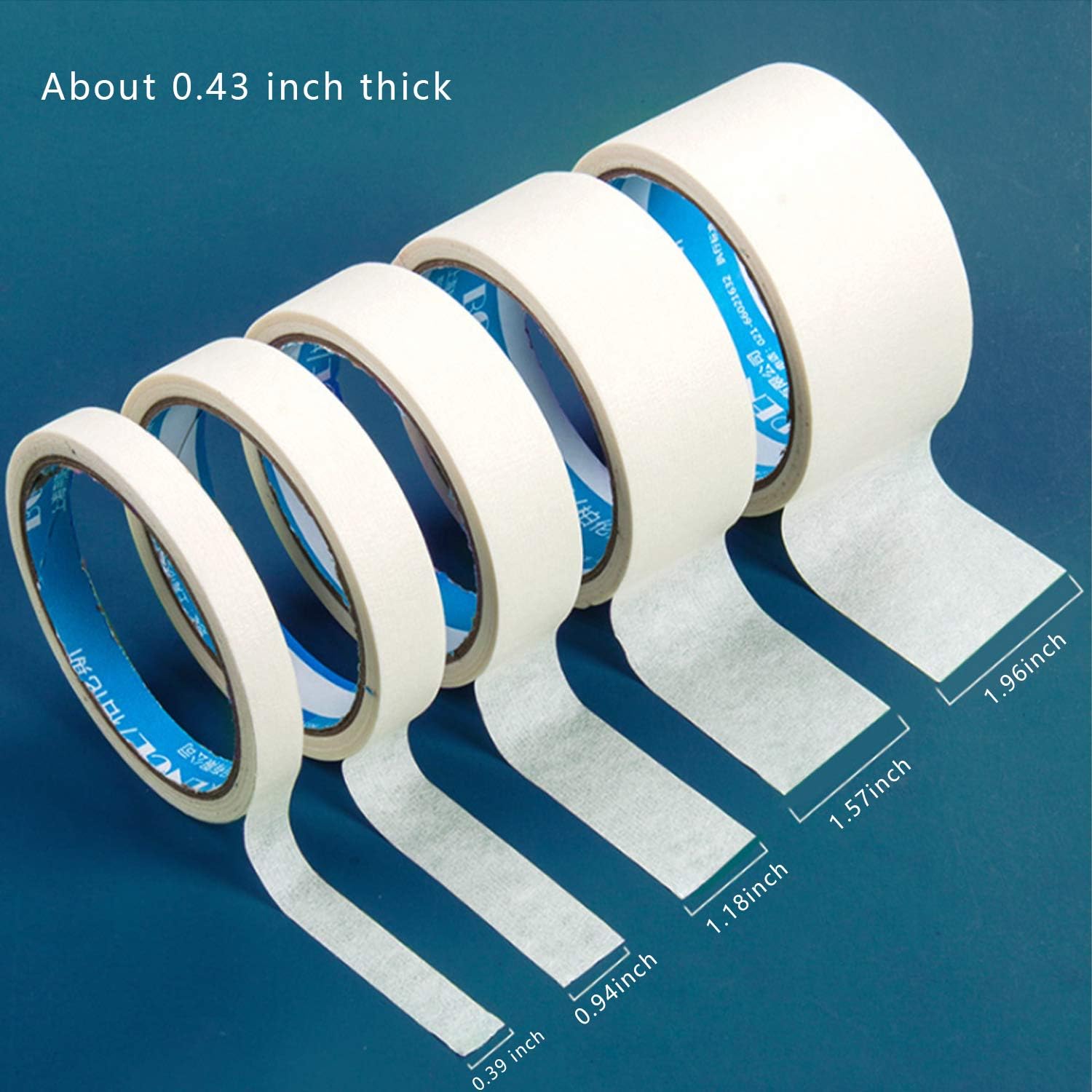10 Rolls Masking Tape for Painting, 5 Sizes Painters Tape EasyPeel