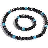 GZJOGO Beaded Baseball Necklace 18in Baseball Chain and Bracelet Set for Men Women Bling Rhinestone Dirp Accessories Necklace Gifts for Baseballer Team