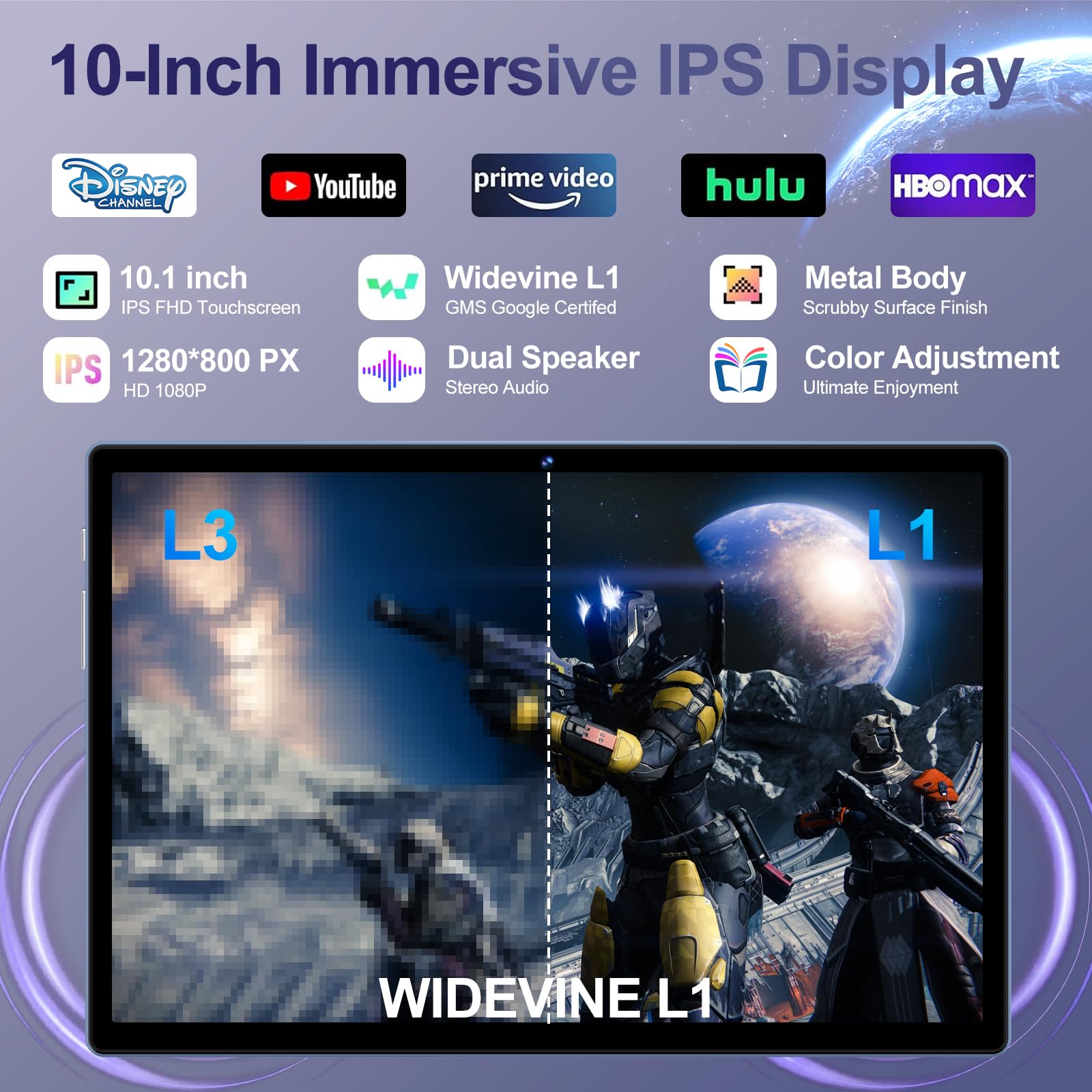 2025 Android 15 Tablet with Keyboard | Gemini AI, 30GB+128GB Octa-Core Electronics Tablets w/ 10 Inch IPS HD Display, 8000mAh, 5G WiFi, 1TB Expand, Mouse+Case, BT 5.0, Widevine L1, Metal Body -Blue