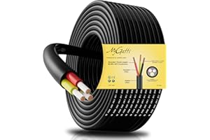 MYGATTI 18 Gauge 3 Conductor Electrical Wire 25 FT, 18AWG UL 2464 Stranded Power Cable, Tinned Oxygen Free Copper Wire, Lamp Lighting, Automotive, LED Strips, 18/3 Cord Extension Low Voltage Cable, Black