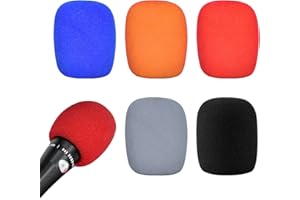 Microphone Windscreen Set, Thick Foam Mic Covers with Elasticity and Contractility, Drop-Proof Microphone Muffler Mic Pop Fil