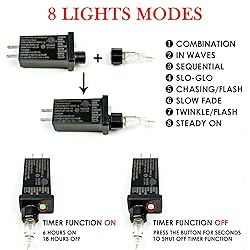 66Ft 200LED Red and White LED Fairy Lights Plug