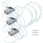 A1FISHER Crab Snare Traps Rectangular, for Dungeness | Rock, Blue Crab,Crabbing Traps for Fishing Pole Fishing Rods,Grabber with Vinyl Coated Steel Mesh, 6 Loops, 1oz Weight