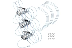 A1FISHER Crab Snare Traps with 6 Loops, 1OZ Galvanized Steel Block, Rectangular Crab Snare for Dungeness, Rock, Blue Crab