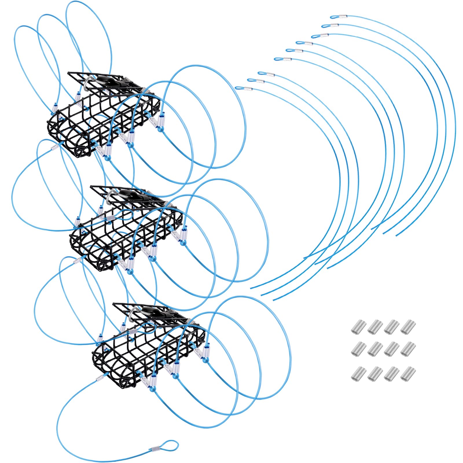 Photo 1 of A1FISHER Crab Traps with Galvanized Steel Mesh with 6 Blue Loops 3PCS for Dungeness, Rock Crab