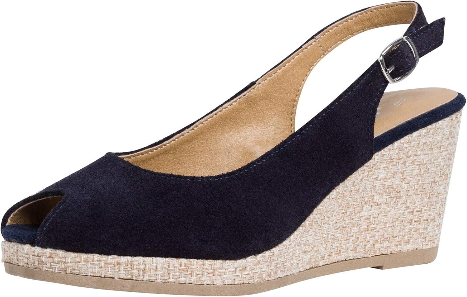 tamaris navy wedge shoes