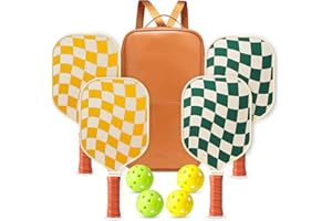Dinkly Pickleball Paddles Set of 4 - USAPA Approved Graphite Lightweight Racket, 4 Pickleball Rackets, 4 Outdoor Balls and 1 Pickleball Bag, Pickle Ball Set Gift for Men Women Beginners