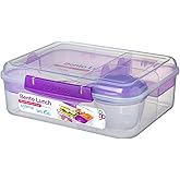 Sistema to Go Bento Box | Lunch Box with Yogurt/Fruit Container | 1.65 L | 6.9 Cup| BPA-Free | Colour May Vary