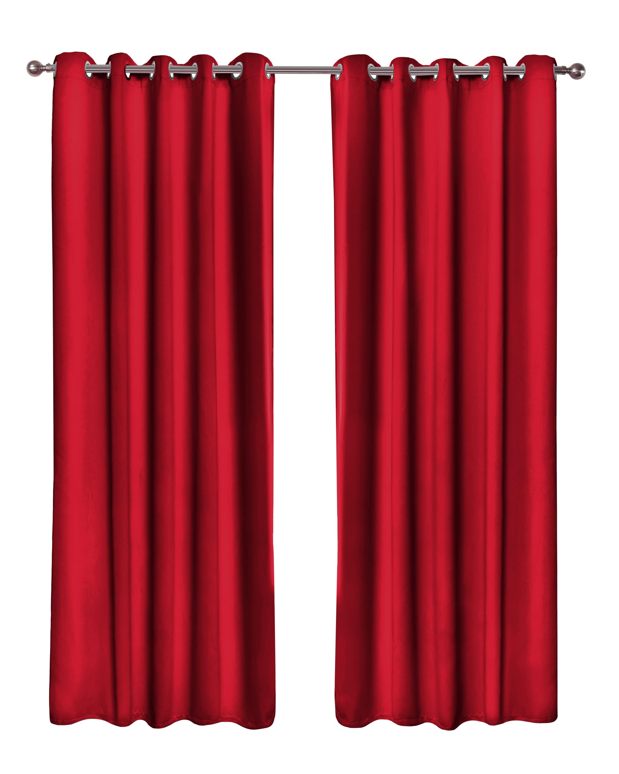 Emma Barclay Cali Eyelet - Woven Thermal Blackout Eyelet Curtains in Red - Width 66 x Drop 54" (168 x 137cm) — image 1