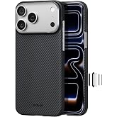 pitaka for iPhone 17 Pro Case 6.3" with Caseless Feeling, Black/Grey(Twill) | Barely There Feel Ultra-Slim Case, Camera Control Button, Compatible with MagSafe, 600D Aramid Fiber Woven, Silky Texture