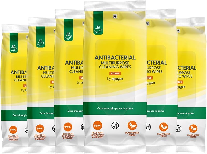 by Amazon Multipurpose Cleaning Wipes Citrus 252 Wipes 42 Count Pack of 6