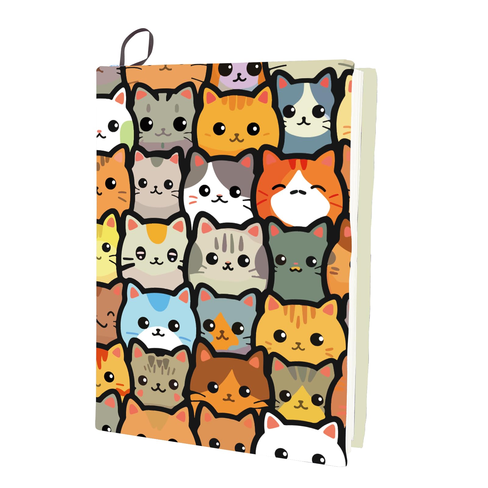 CRASPIRE Cat Stretchable Book Cover Cartoon Animal Washable Elastic Large Nylon Book Sleeve Reusable Book Protector Notebook Wraps for Hardcover Books Textbook Gift
