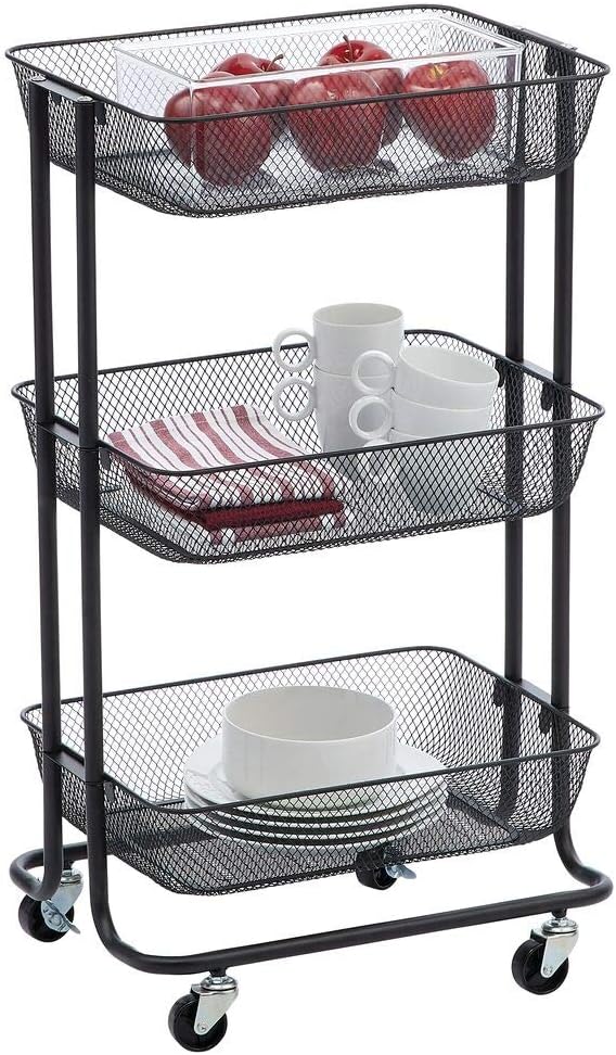 mDesign Mueble auxiliar móvil Compacto carro con ruedas para todo el