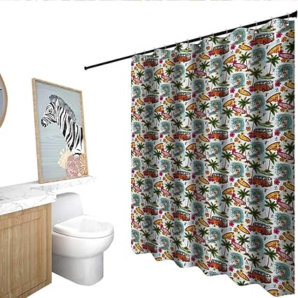 Amazon Com Abstract Hotel Style Shower Curtain Surf Themed