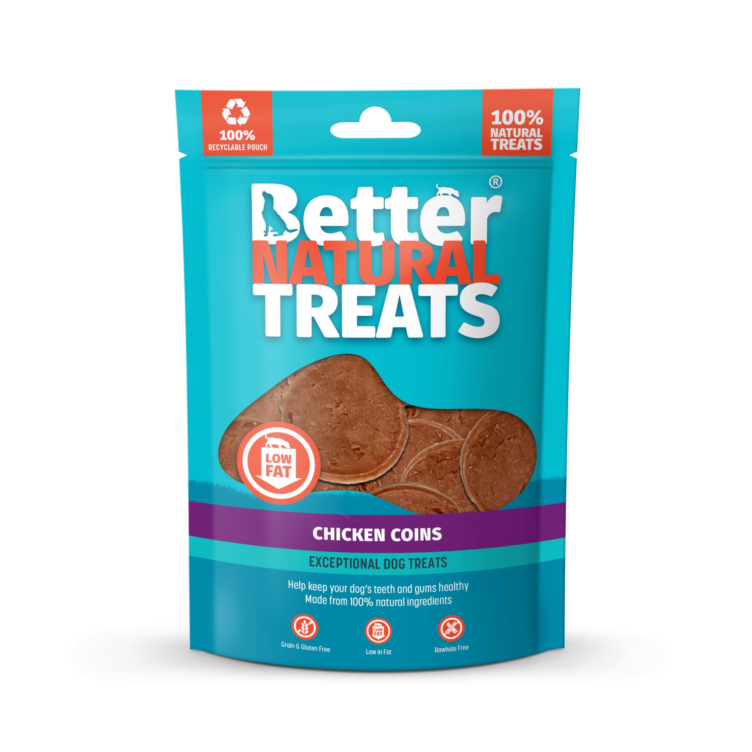Better Natural Chicken Coins Dog Treats | Natural Dog Treats | Chicken Dog Chews | Puppy Treats | Dog Training Treats | 90g Pack | Case of 10 | Dog Treats Bulk | Low Fat Treats for Dogs High Protein