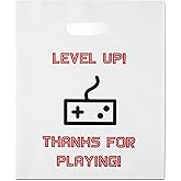 L LIFETIME Party Favor Plastic Goodie Bags with Handles- Theme Birthday Supplies Gift Bag for Kids and Adults – Video Games (24 Pack)