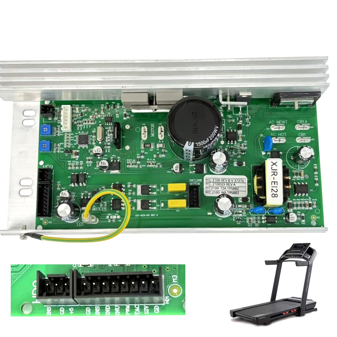 Photo 1 of SYNACHALOO MC-2100 REV B V XCV0469, MC-2100 REV B V# 37376, MC-2100SDI REV A, MC2100-12A 241697 195882, MC 2100-WA 195883 Treadmill Motor Controller Replacement for Proform NordicTrack Reebok Icon