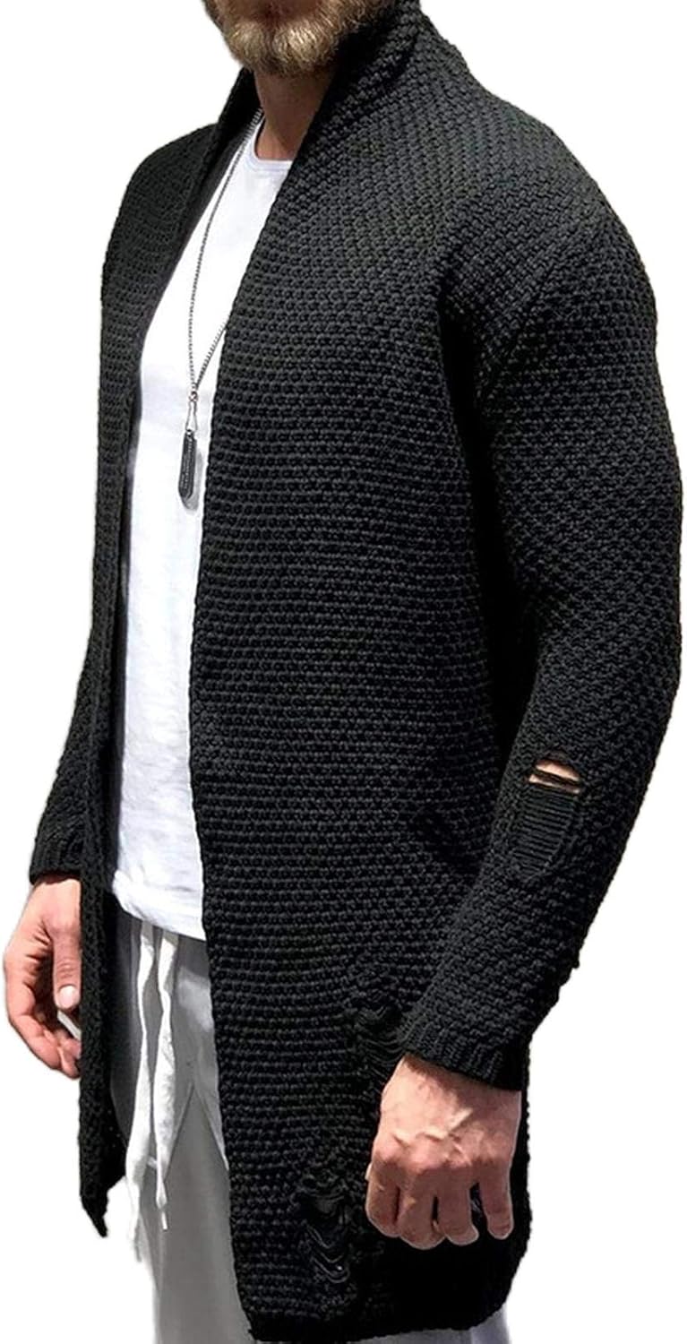 dresses Suéter de punto Cardigan de los Hombres Casual Masculino Abrigo