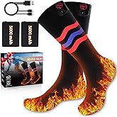 Heated Socks for Men Women, 5000mAh Rechargeable Washable Electric Socks, 3 Heating Settings 5V Battery Powered Heating Socks
