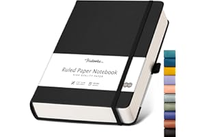 HIUKOOKA College Ruled Lined Notebook, 320 Pages A5 Hardcover Notebook Journal, Thick Notebook Journal, Journals for Writing Office School Business, 5.75'' X 8.38'' - Black