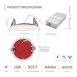 ASD Fire Rated Recessed Light 4 Inch, 5 Colors