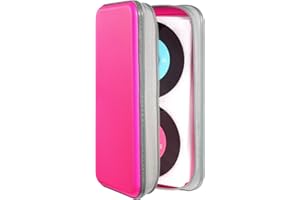 CD Case Holder,UENTIP 96 Capacity DVD Case Hard Plastic Case Holder CD Organizer Wallet Protective DVD Storage (96, Pink)