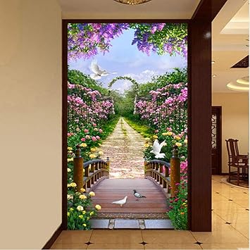 Amazon Com Xbwy 3d Living Room Entrance Wall Decor Custom Mural