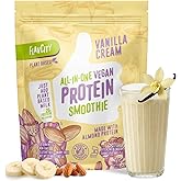 FlavCity Vegan Almond Protein Shake Powder, Vanilla Cream + Reishi & Cordyceps Mushrooms - Focus, Skin, Hair & Joint Support 