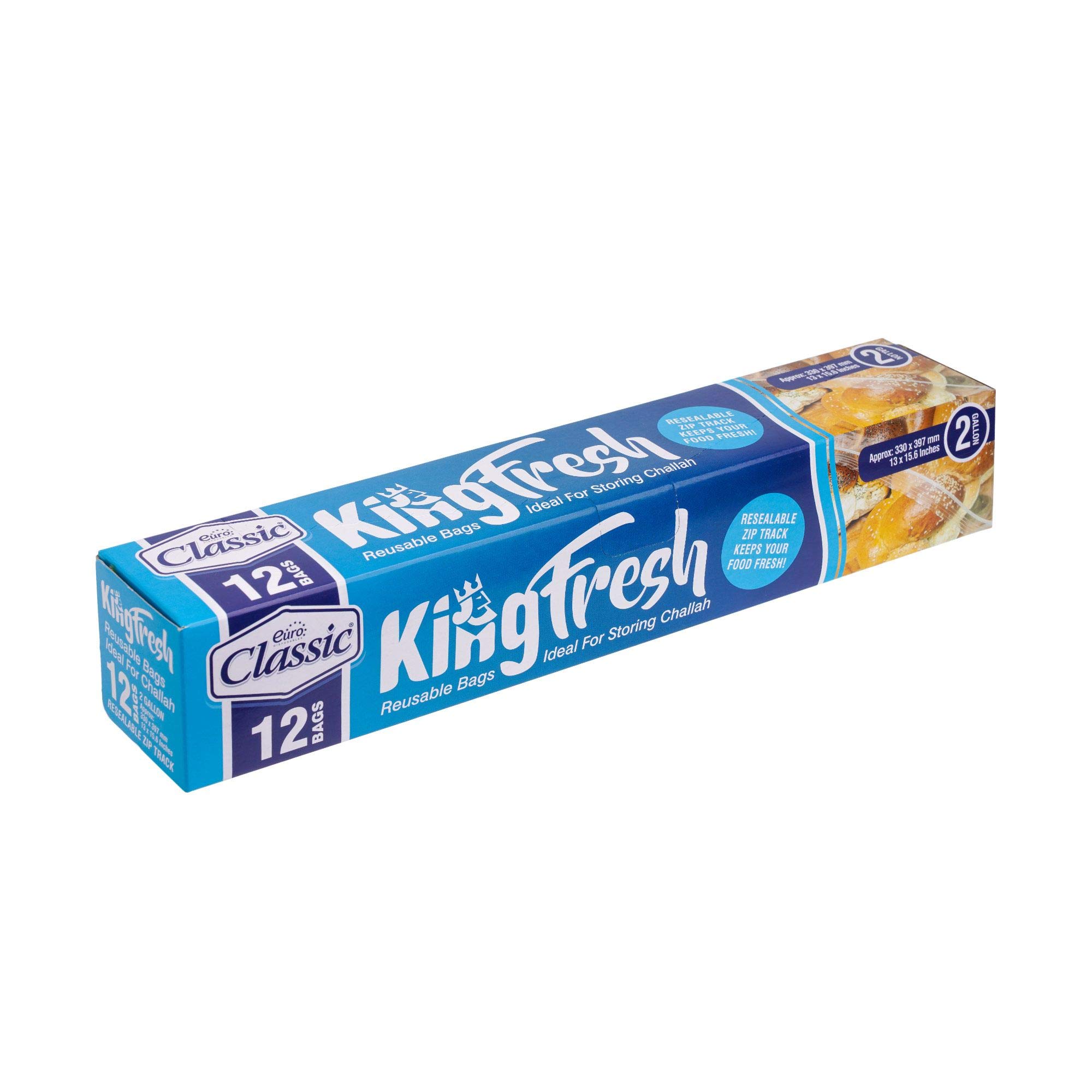 Pack of 12 Plastic Zip Grip ‘n Seal Food Storage Bags ~ 2 Gallon Resealable Bags ~ Extra Large Slider Freezer Bags ~ 33 x 40 cm (13 x 15.6”) ~ Great for Food, Sandwiches, Organization & More.