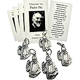 Westmon Works St Pio Medal Set Mini Italian Pendants and Holy Cards, 5 of Each