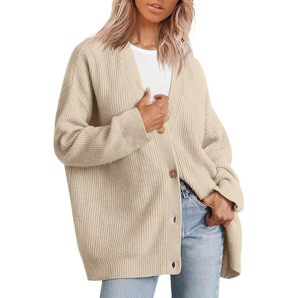 Womens Cardigan Sweaters Oversized Open Front Cardigan V-Neck