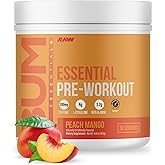 RAW Nutrition - Essential Pre - Chris Bumstead Pre Workout Formula, Sports Nutrition Pre-Workout Powders | Men & Womens Drink, Energy Powder for Working Out (Peach Mango)
