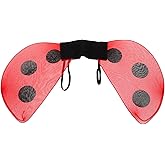 LOGOFUN Ladybug Wings Red Mesh Halloween Costume Accessories for Children Dress Up Birthday Wedding Party Supplies