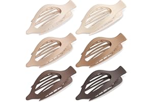 OEUSNAEL Large Flat Hair Clips [6-Pack 4.7 Inch] - French Concord Lay Down Claw Clips for Thick Thin Hair, Neutral Matte Non-slip Strong Hold Alligator Clips Hair Accessories Gifts for Women Girls - Brown