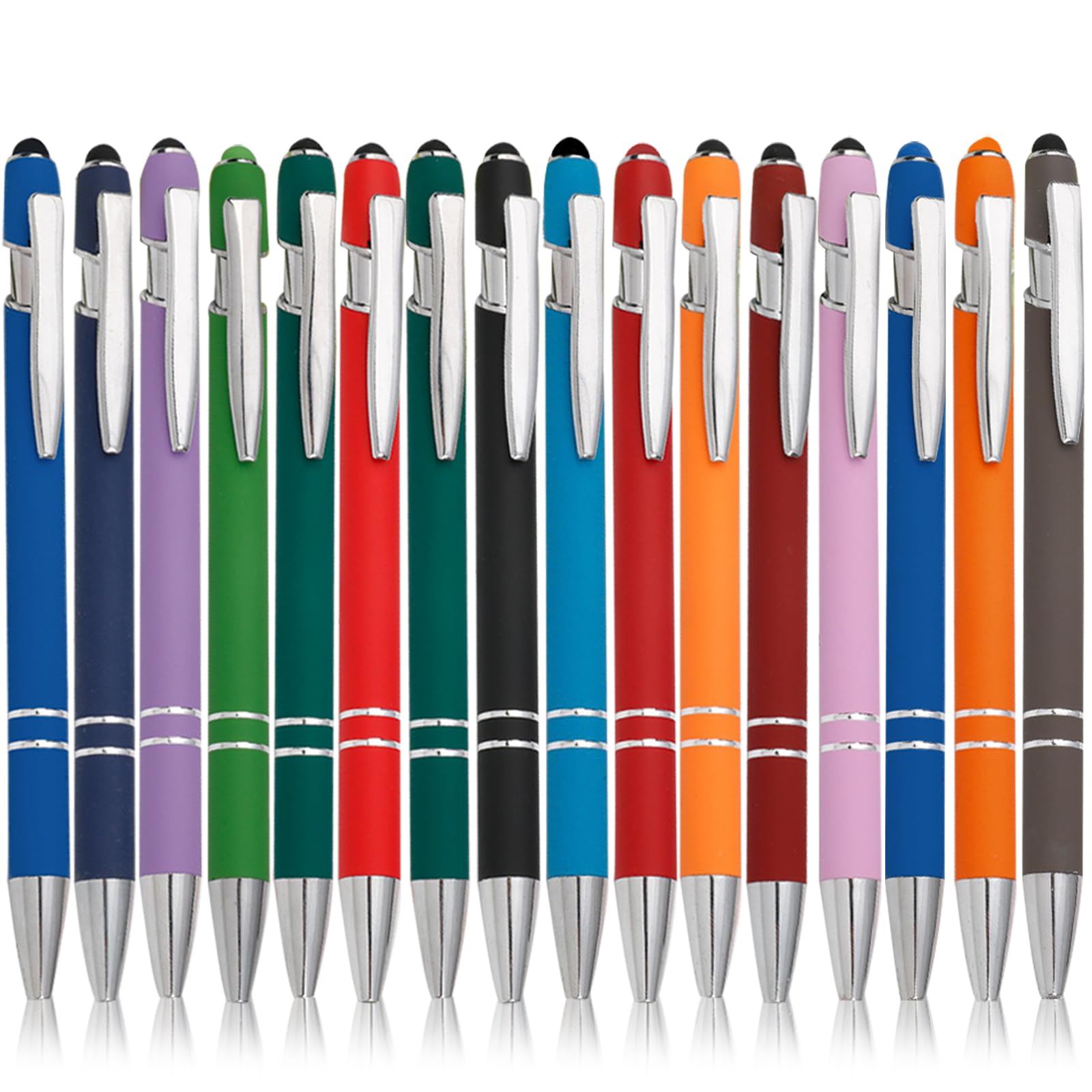 16 Stück Kugelschreiber Mit Touchpen, Druckkugelschreiber, 2 In 1 Stylus Stifte Eingabestift Hochwertig Soft Touch Einziehbarer Kugelschreiber Für Universelle Touchscreen Geräte Für Büro Haushalt
