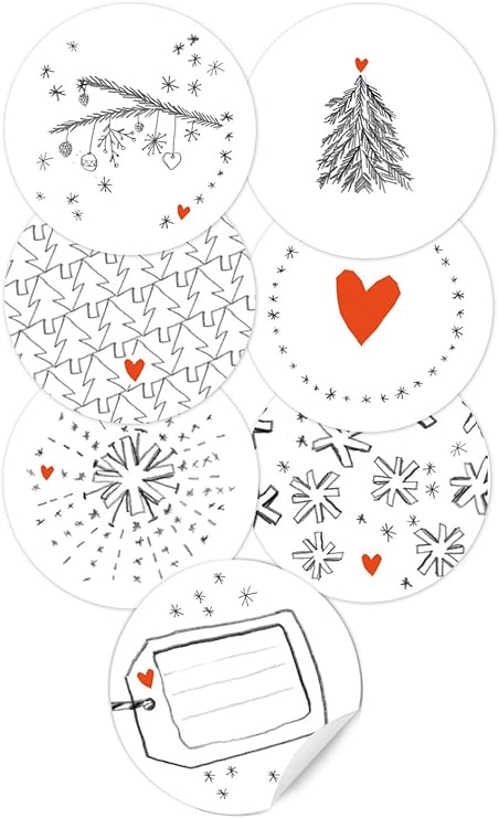 Costruire Regali Di Natale.48 Sticker 24 Etichette In Incanta Optik Scrivibile 24 Adesivo Decorativo Di Natale A Matita Design Rotondo Matt Per Costruire Calendario Dell Avvento E Regali Di Natale Autoadesivo 40 Mm Amazon It Casa E Cucina