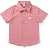 Boys Short Sleeve Button Down Shirt Oxford Casual Cotton Lightweight Western Summer Tops