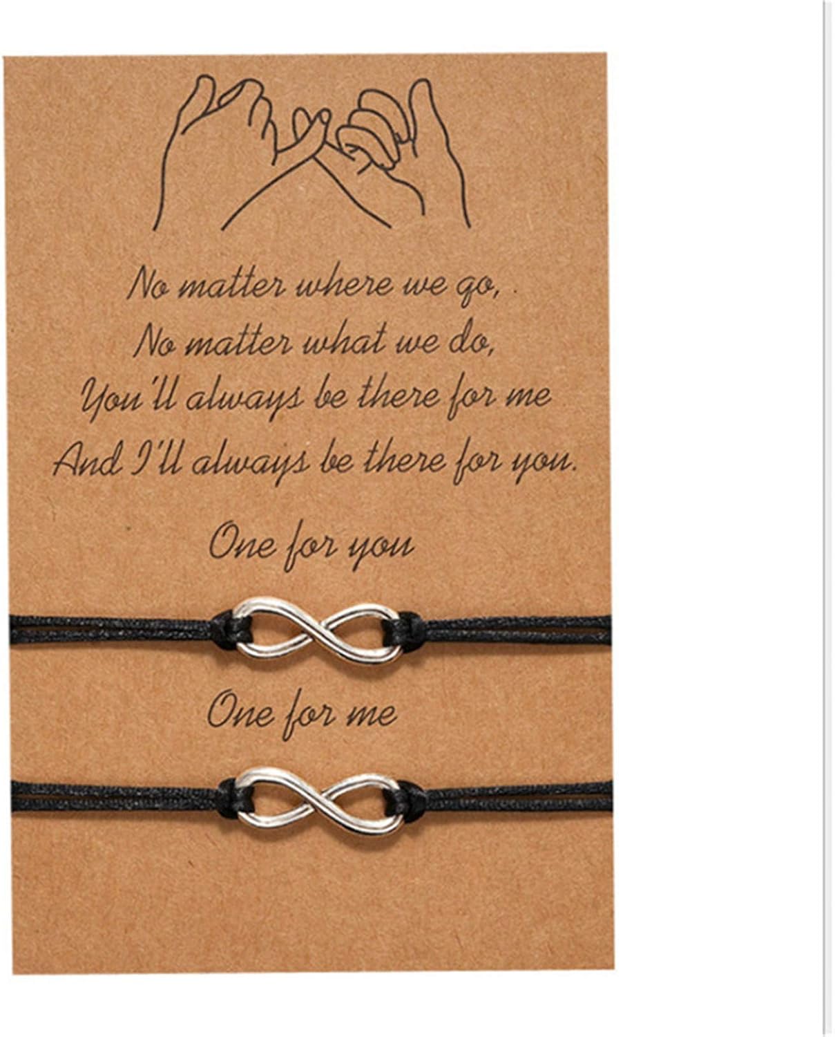 Amazon Co Jp Gomyie 友情のブレスレット親友のカップル家族調節可能な防水手作りロープ番号8ブレスレット ブラック 服 ファッション小物