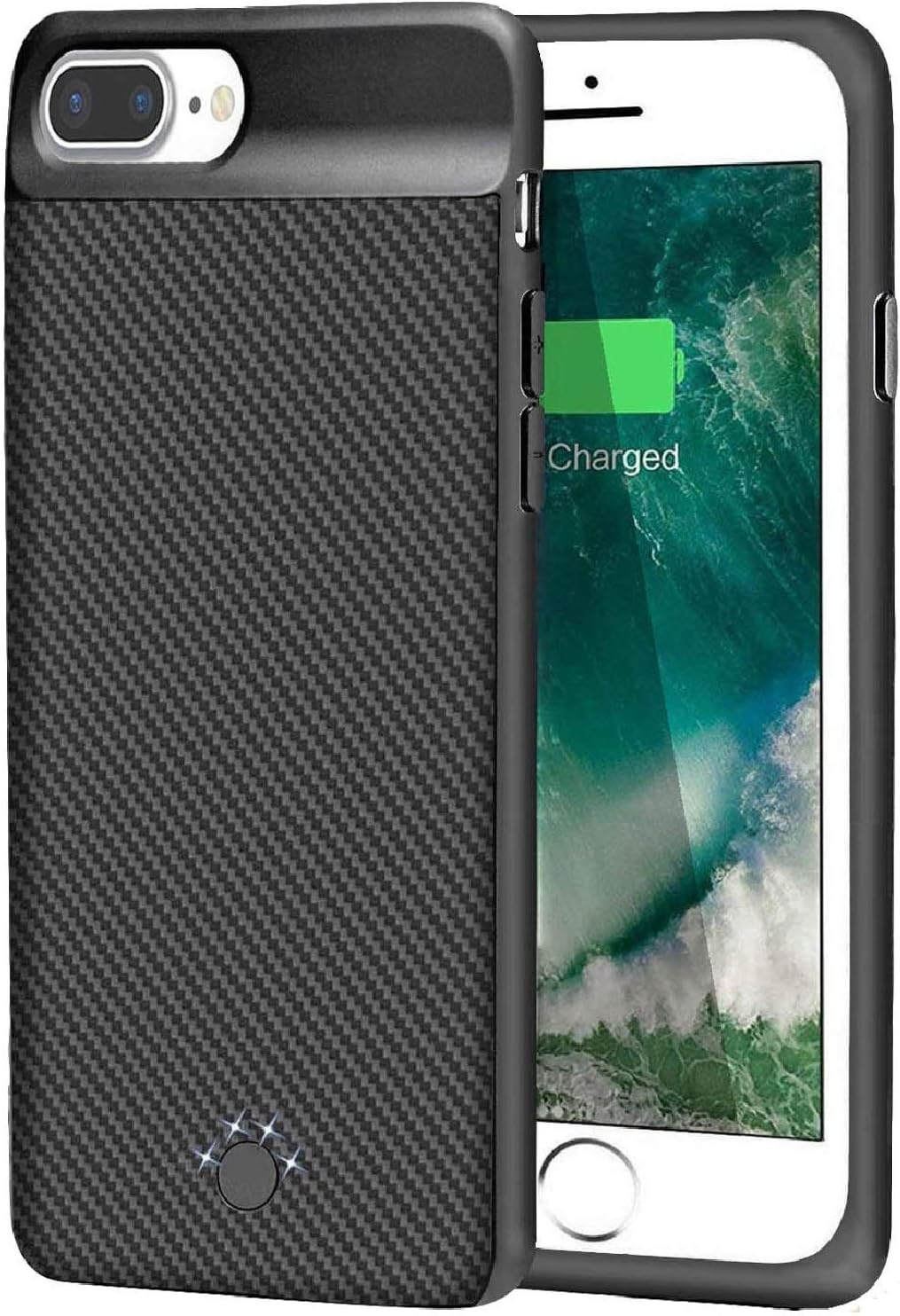 iPhone 6S Plus / 7 Plus Battery Case, Slim Charging Case, Portable Extended Rechargeable Best Case Charger - iPhone 8 Plus / 6 Plus 4000mAh Portable Power Bank by RefreshPower (black unique, 5.5 inch)