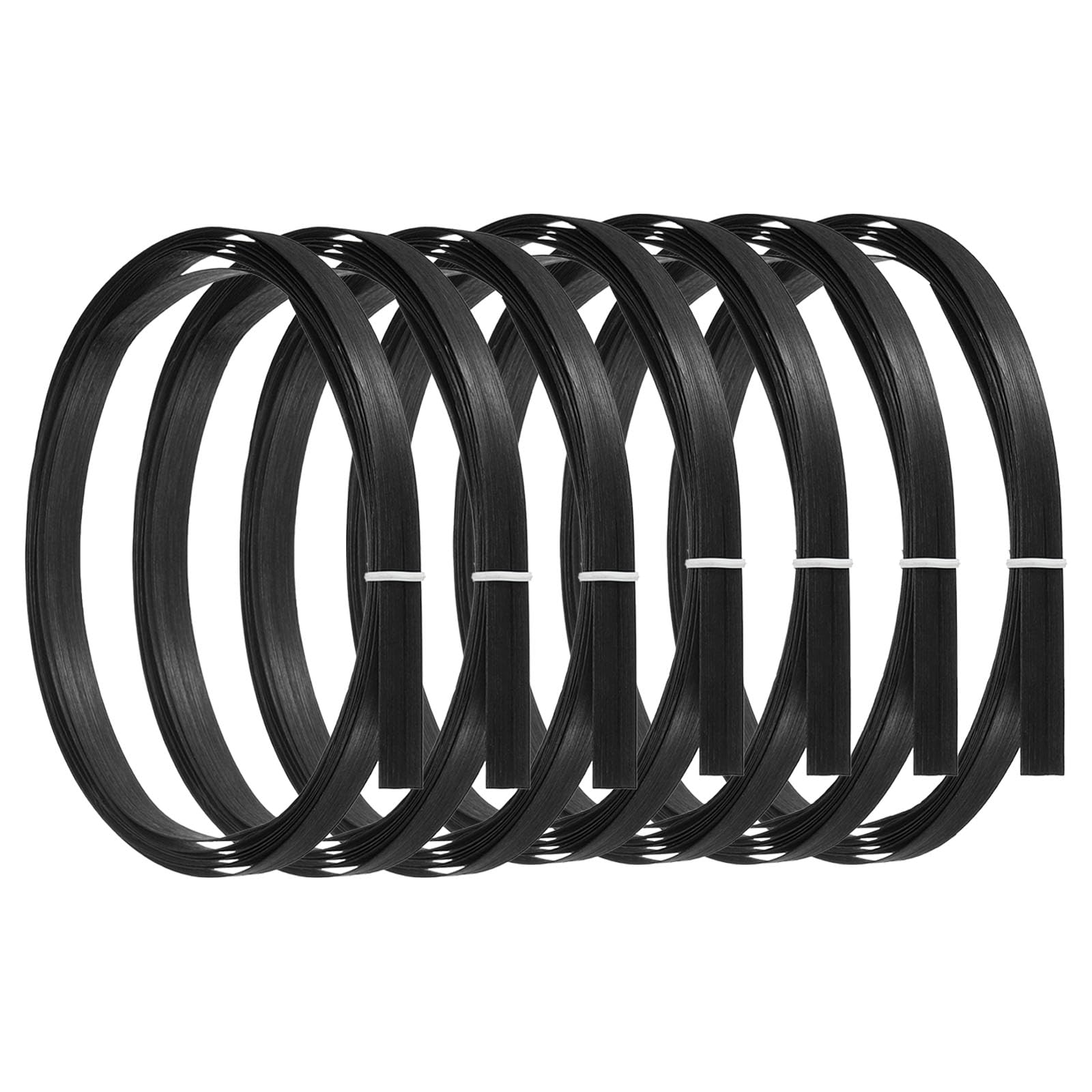 PATIKIL Bamboo Strips for Weaving 7/16" x 10 Ft, 7 Pack Thin Flat Wicker Rattan Cane Reed for Making Basket Webbing DIY Crafts, Black