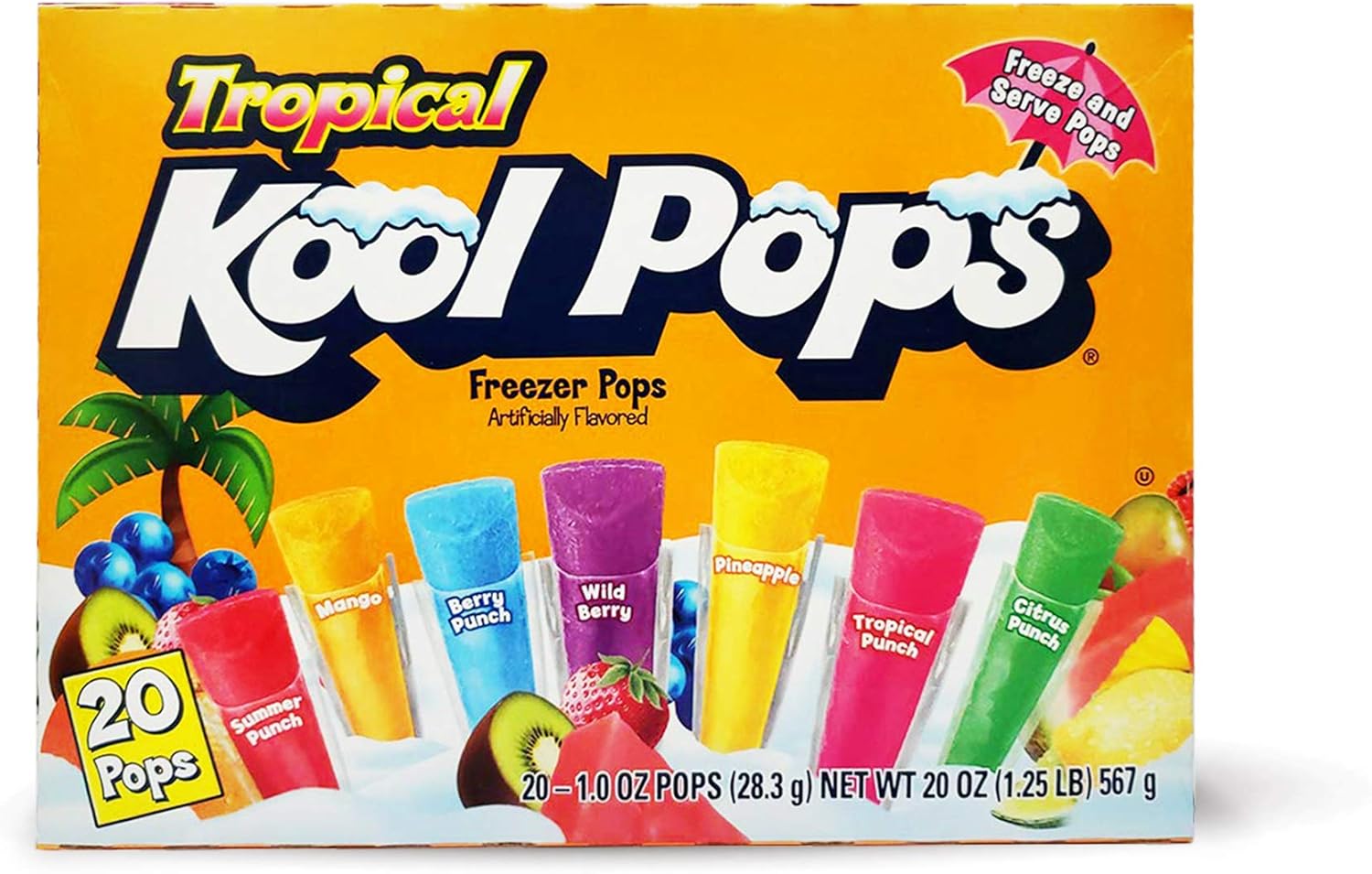 Kool Pops Tropical Freezer Pops Refreshing Ice Lollies FatFree Ice