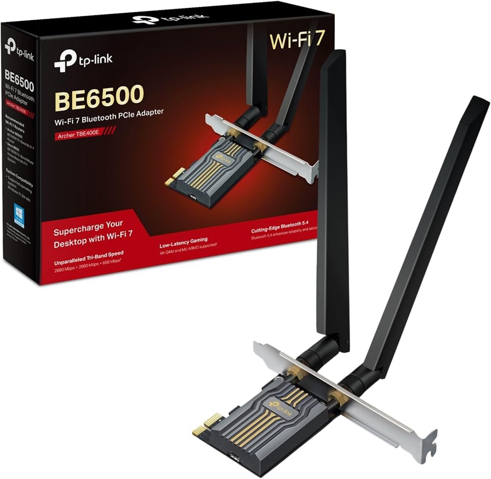 TP-Link Archer TBE400E BE6500 PCIe WiFi 7 Card 2882 Mbps Dual Band USB?