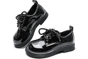 KOSISOK Kids Oxford Shoes Girl’s Boy’s Dress Shoes Lace-Up School Uniform Shoes Loafer Flats