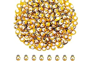 Aeyistry 100PCS Wooden Bee,Flatback Self-Adhesive Wood Bumble Bees for Scrapbooking Decoration and Craft DIY